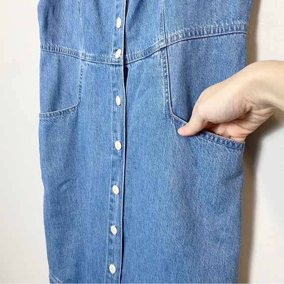 Madewell Denim Puff Sleeve Mini Dress in Dawnshire Wash - Picture 8 of 12